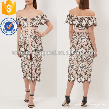 Nude Printed Midi Cotton Dress Manufacture Wholesale Fashion Women Apparel (TA4048D)